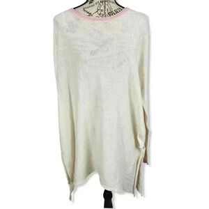 Cloth by Design, cotton scoop neck oversized, beige sweater, Medium